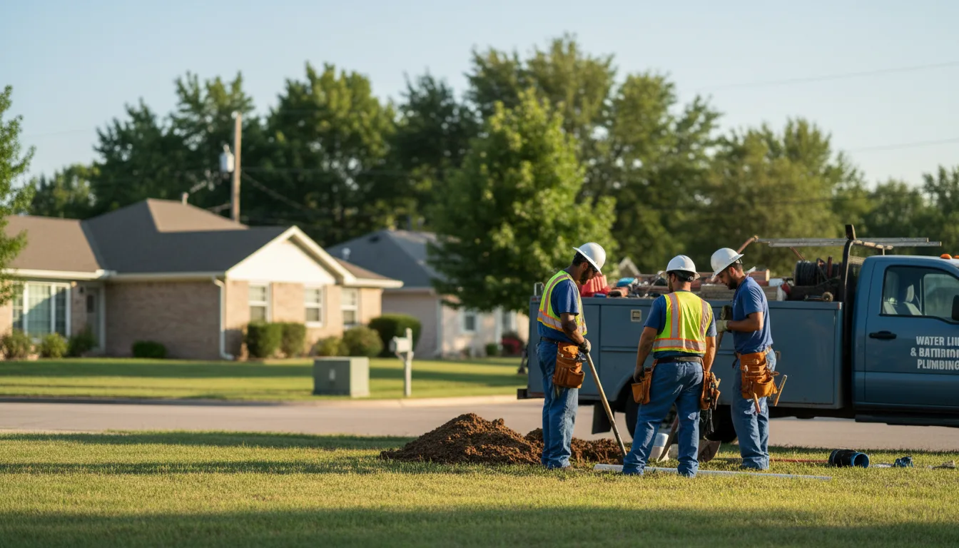 Residential water line and bathroom plumbing service in Collinsville, OK